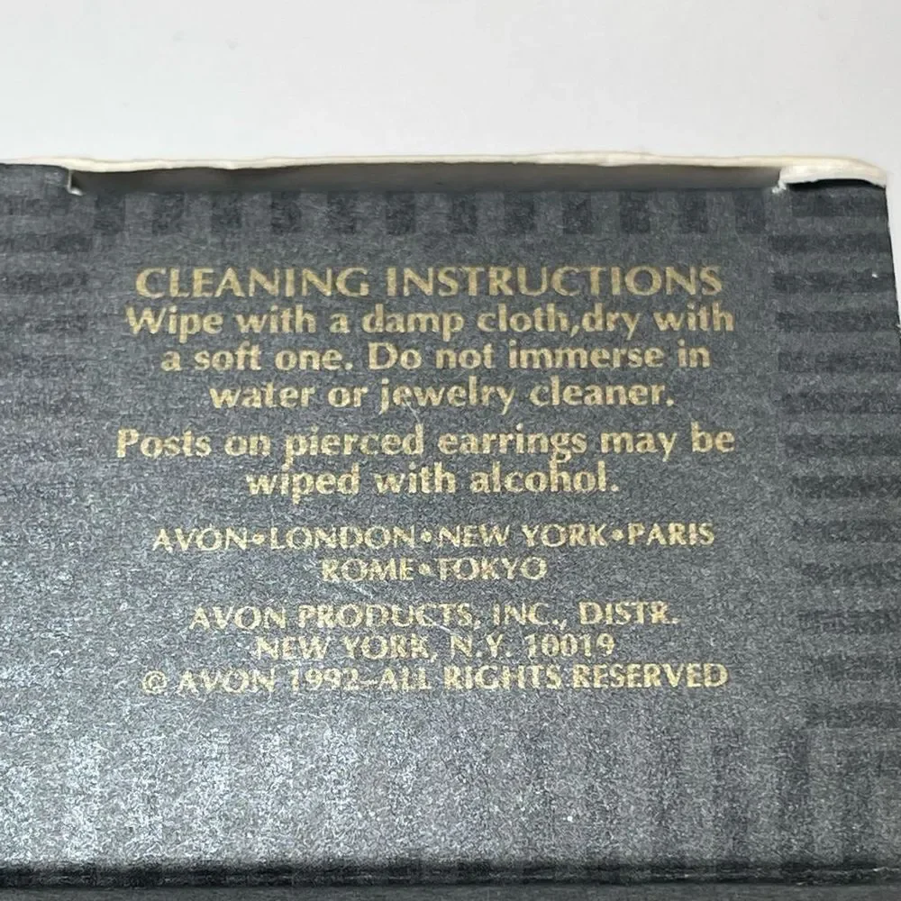 NIB Avon 1994 Toast to New Years Earrings Gold Tone Surgical Posts